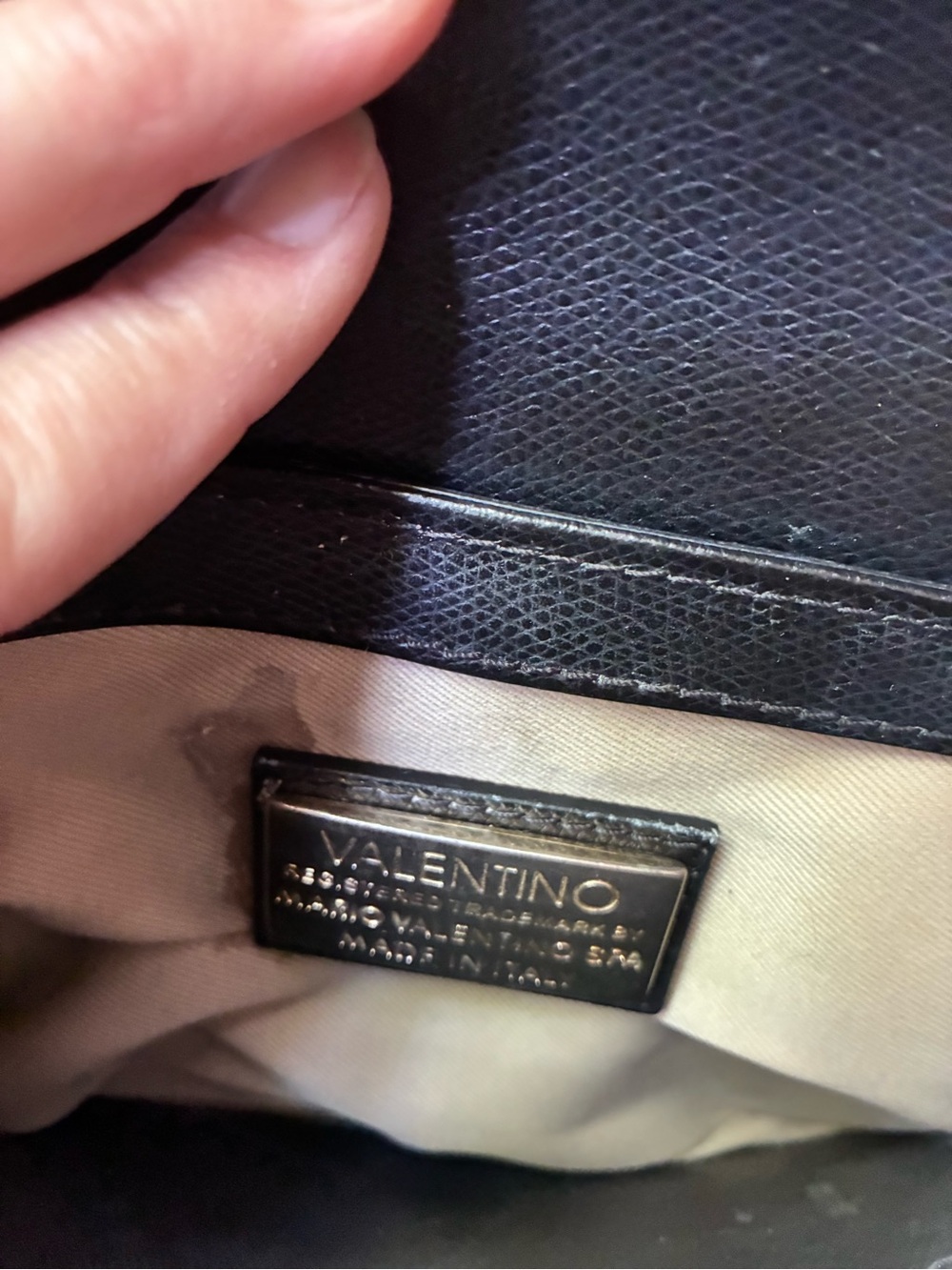 VALENTINO BY MARIO VALENTINO Fleurette Palmellato Crossbody Bag Black Leather - Picture 9 of 14